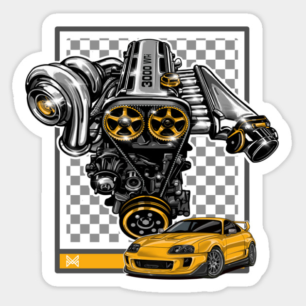 TOYOTA SUPRA ENGINE Sticker by monsalveautos