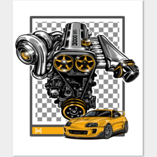 TOYOTA SUPRA ENGINE Posters and Art