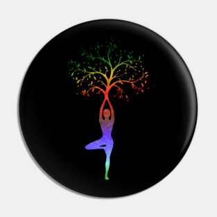 Multi-Color Yoga Tree Pose Balancing Asana Pin