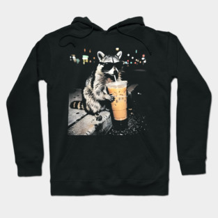 Raccoon-Drinking-Iced-Coffee Hoodie