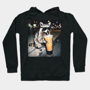 Raccoon-Drinking-Iced-Coffee Hoodie