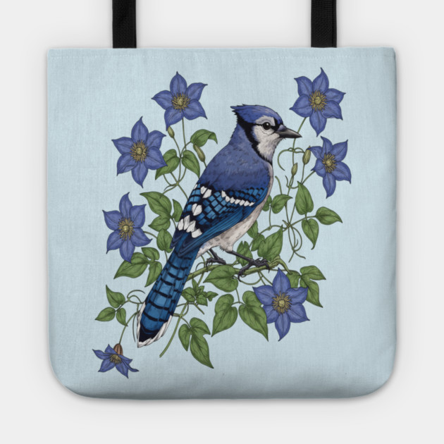 Blue Jay Woodland Songbird Tote by BirdsnStuff