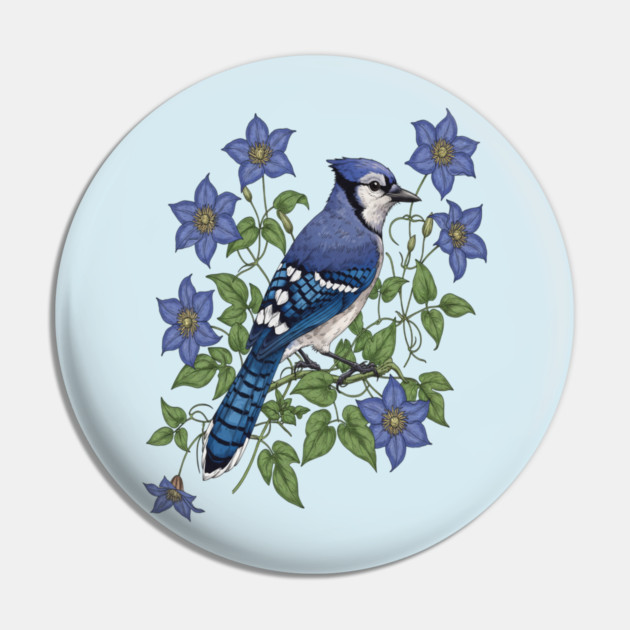 Blue Jay Woodland Songbird Pin by BirdsnStuff