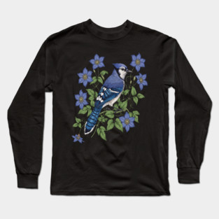 Blue Jay Woodland Songbird Long Sleeve T-Shirt