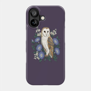 Barn Owl Woodland Floral Design Phone Case