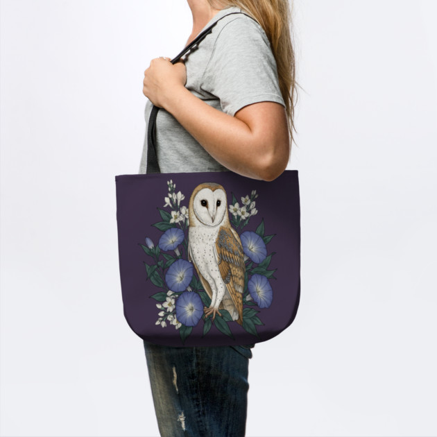 Barn Owl Woodland Floral Design by BirdsnStuff