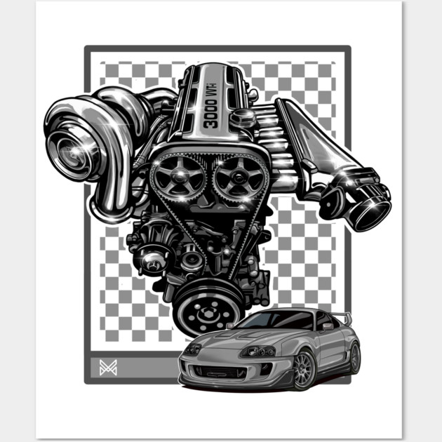 TOYOTA SUPRA TURBO Wall Art by monsalveautos