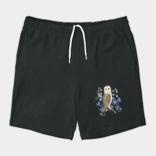 Barn Owl Morning Glory Wildlife Art Shorts