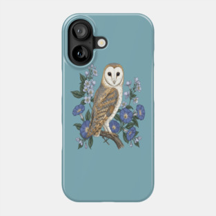 Barn Owl Morning Glory Wildlife Art Phone Case