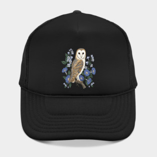 Barn Owl Morning Glory Wildlife Art Hat