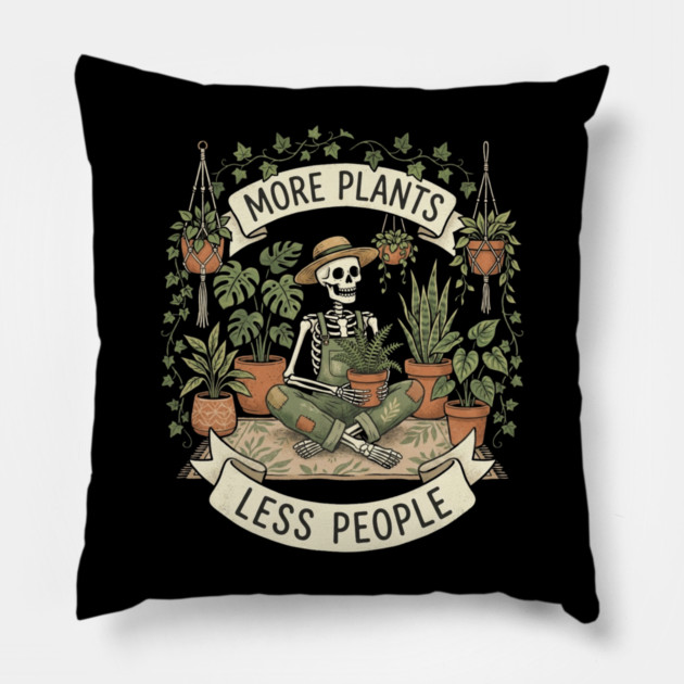 more-plants-less-people Pillow by Creatifly Graphic Tees