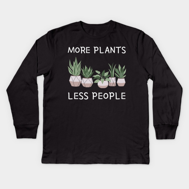 more-plants-less-people Kids Long Sleeve T-Shirt by Creatifly Graphic Tees
