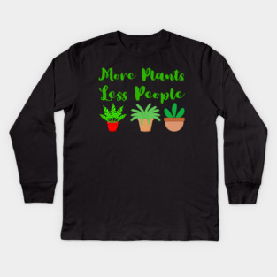 more-plants-less-people Kids Long Sleeve T-Shirt