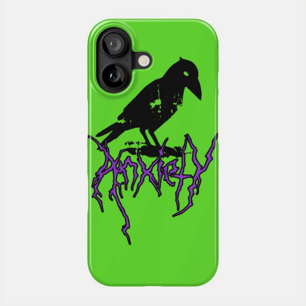 Anxiety Crow Phone Case by casualteesinc