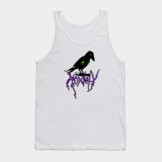 Anxiety Crow Tank Top by casualteesinc