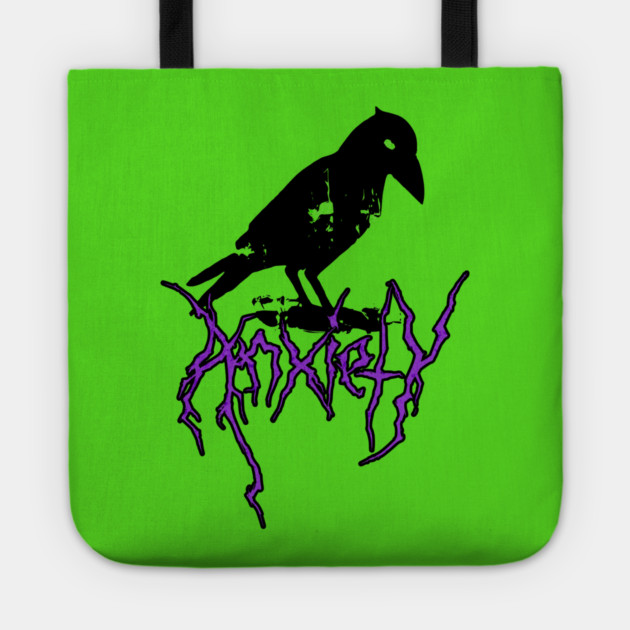 Anxiety Crow Tote by casualteesinc