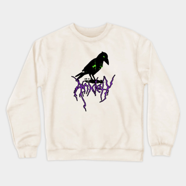 Anxiety Crow Crewneck Sweatshirt by casualteesinc