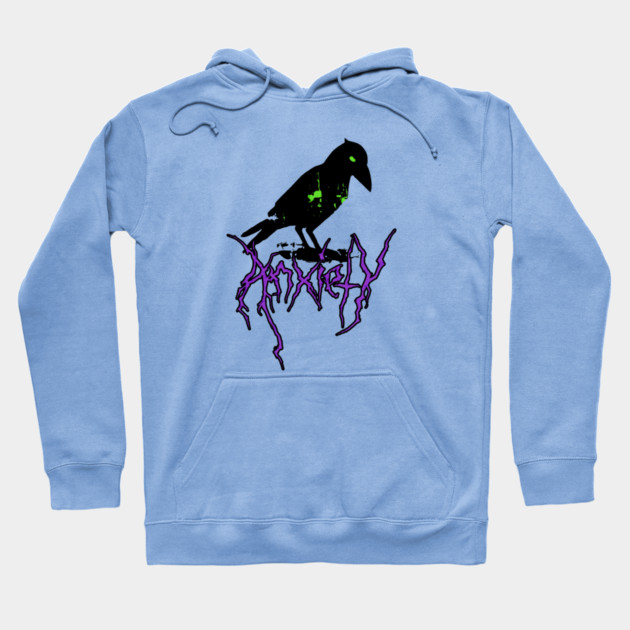 Anxiety Crow Hoodie by casualteesinc