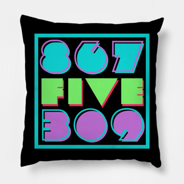 Retro "867-5309" 1980s Style Art Pillow by casualteesinc