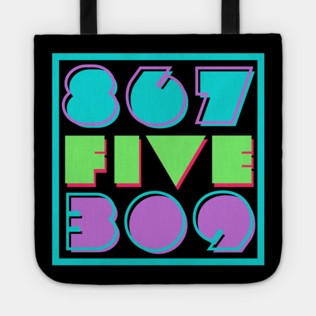 Retro "867-5309" 1980s Style Art Tote by casualteesinc