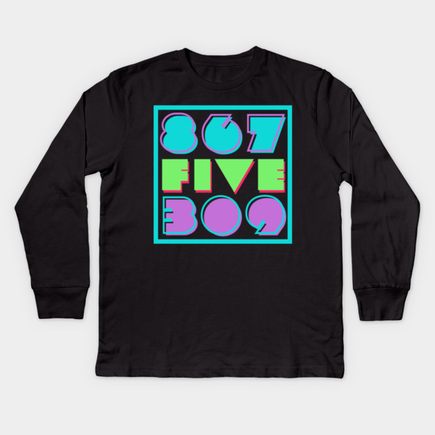 Retro "867-5309" 1980s Style Art Kids Long Sleeve T-Shirt by casualteesinc