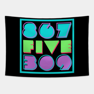 Retro "867-5309" 1980s Style Art Tapestry