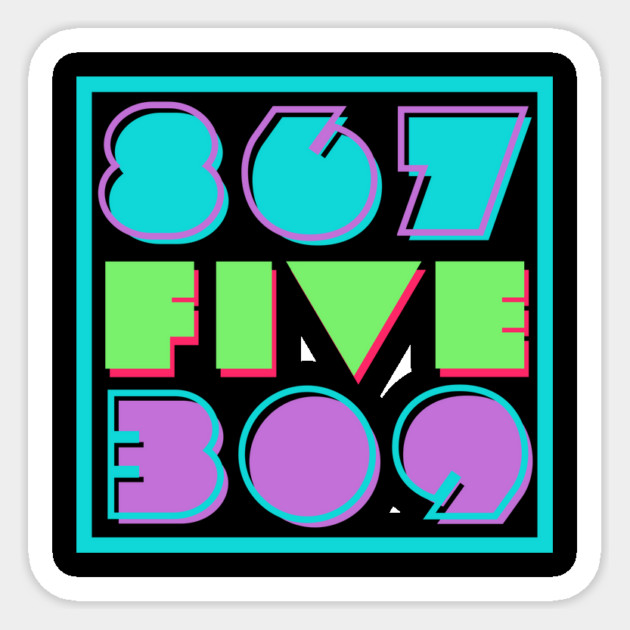 Retro "867-5309" 1980s Style Art Sticker by casualteesinc
