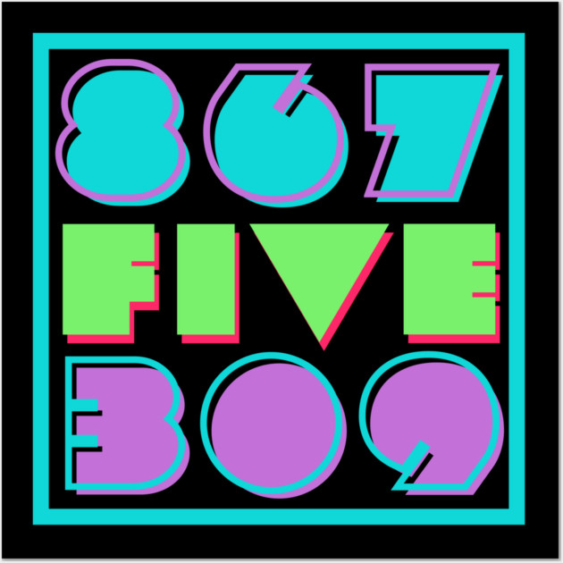 Retro "867-5309" 1980s Style Art Wall Art by casualteesinc