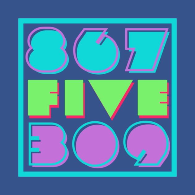 Retro "867-5309" 1980s Style Art by casualteesinc