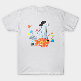Viktor flying his goldfish T-Shirt
