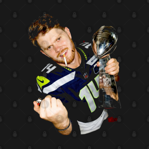 Sam Darnold #14 "GEQBUS" Super Bowl LX Champion Vintage Graphic Tee by dtr_art