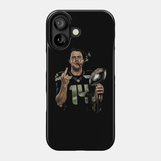 Sam Darnold #14 "GEQBUS" Super Bowl LX Champion Vintage Graphic Tee Phone Case by dtr_art