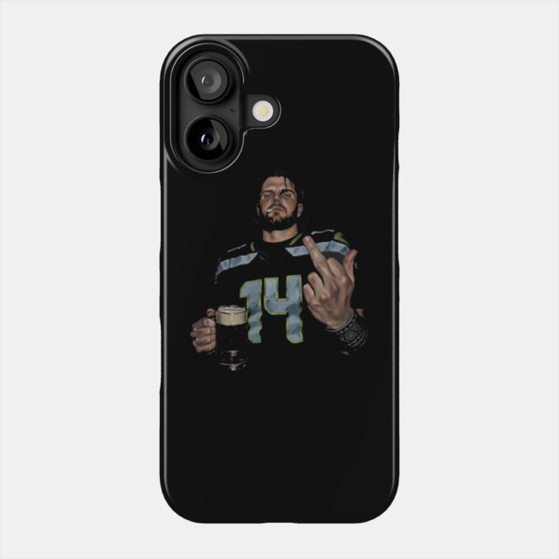 Sam Darnold #14 "GEQBUS" Super Bowl LX Champion Vintage Graphic Tee Phone Case by dtr_art