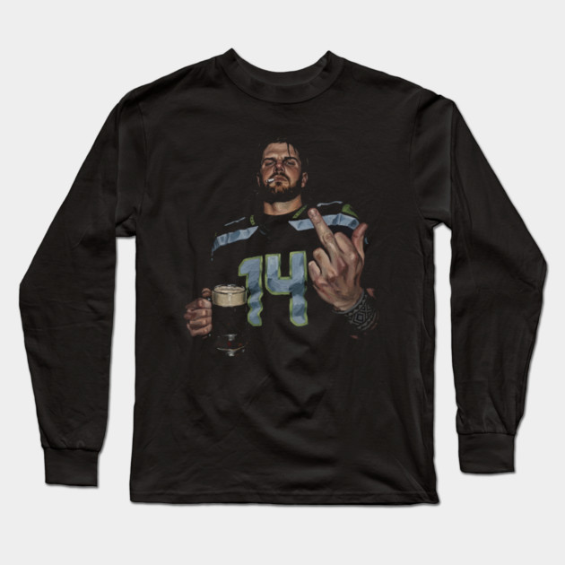 Sam Darnold #14 "GEQBUS" Super Bowl LX Champion Vintage Graphic Tee Long Sleeve T-Shirt by dtr_art