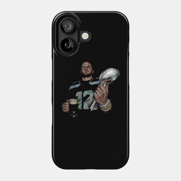 Sam Darnold #14 "GEQBUS" Super Bowl LX Champion Vintage Graphic Tee Phone Case by dtr_art