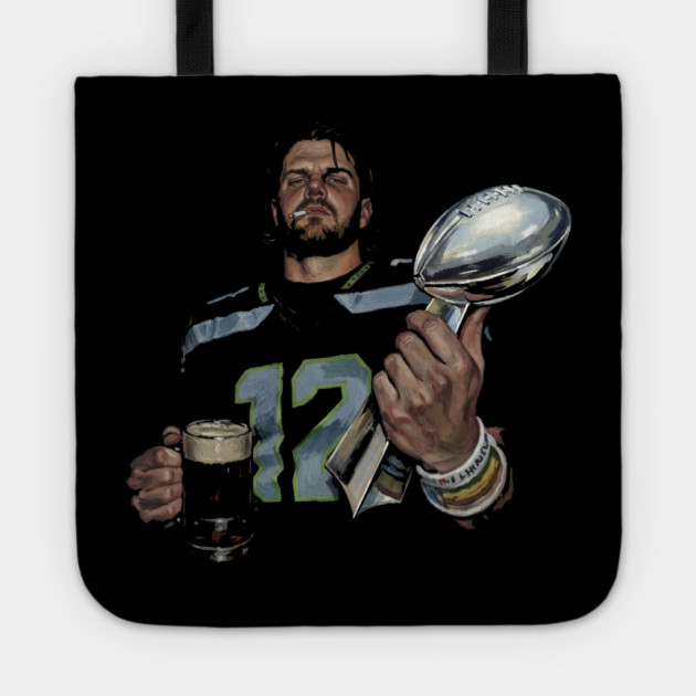 Sam Darnold #14 "GEQBUS" Super Bowl LX Champion Vintage Graphic Tee Tote by dtr_art