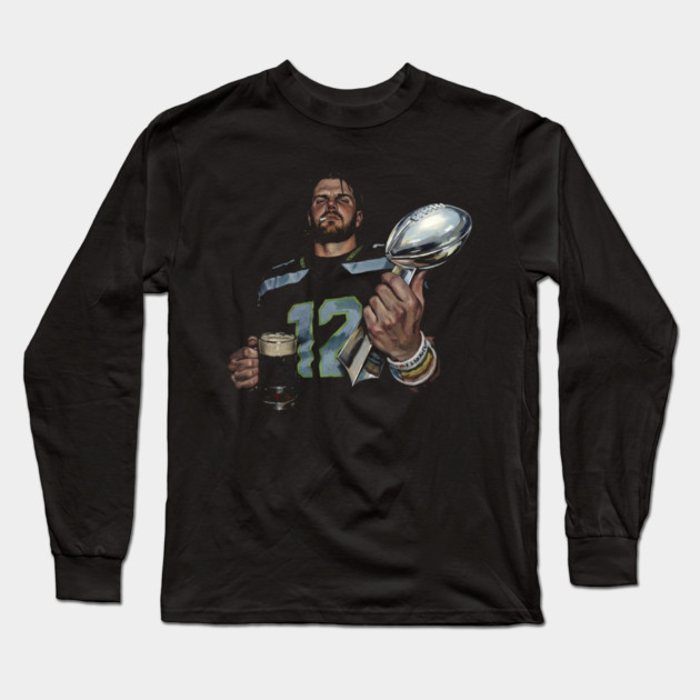 Sam Darnold #14 "GEQBUS" Super Bowl LX Champion Vintage Graphic Tee Long Sleeve T-Shirt by dtr_art