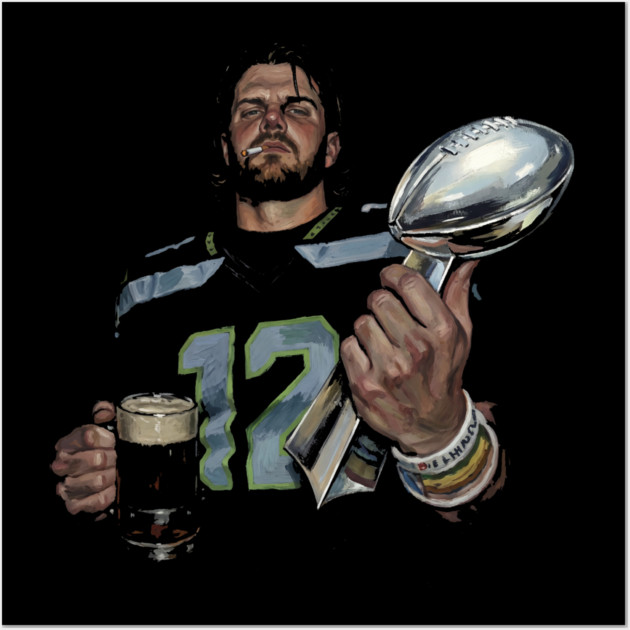 Sam Darnold #14 "GEQBUS" Super Bowl LX Champion Vintage Graphic Tee Wall Art by dtr_art