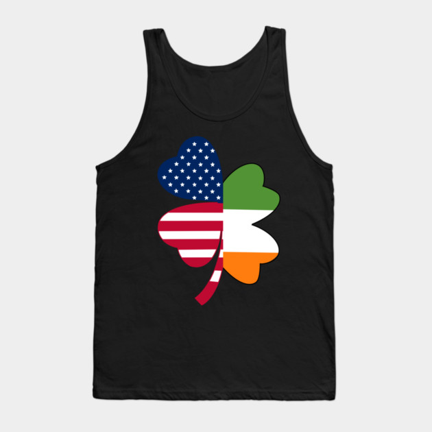 Irish American Flag Shamrock St Patrick's Day Tank Top by Creatifly Graphic Tees