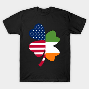 Irish American Flag Shamrock St Patrick's Day T-Shirt