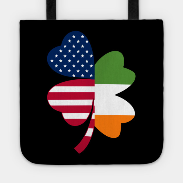 Irish American Flag Shamrock St Patrick's Day Tote by Creatifly Graphic Tees