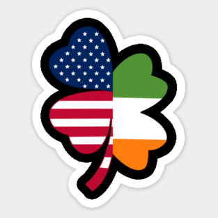 Irish American Flag Shamrock St Patrick's Day Sticker