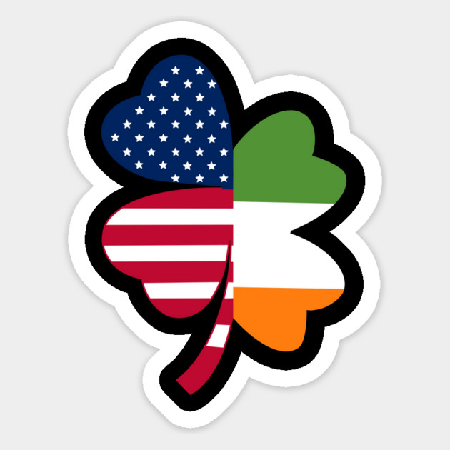 Irish American Flag Shamrock St Patrick's Day Magnet by Creatifly Graphic Tees