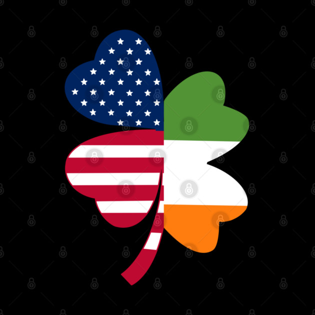 Irish American Flag Shamrock St Patrick's Day by Creatifly Graphic Tees