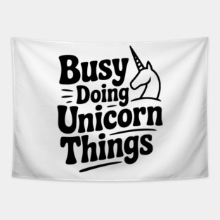 Busy Doing Unicorn Things Tapestry