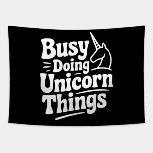 Busy Doing Unicorn Things Tapestry