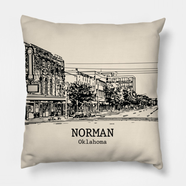 Norman - Oklahoma Pillow by Lakeric