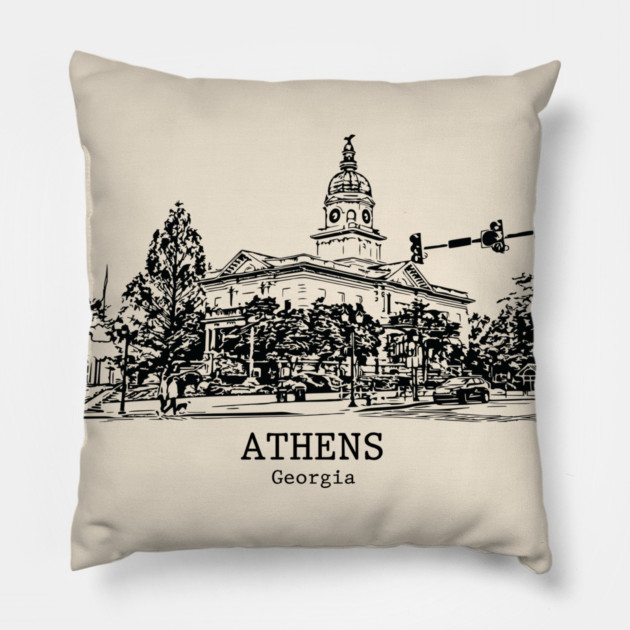 Athens - Georgia Pillow by Lakeric