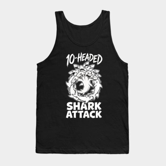 10-Headed Shark Attack Tank Top by DrollDrifters