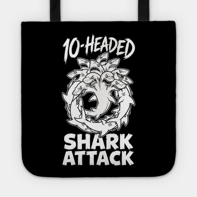 10-Headed Shark Attack Tote by DrollDrifters